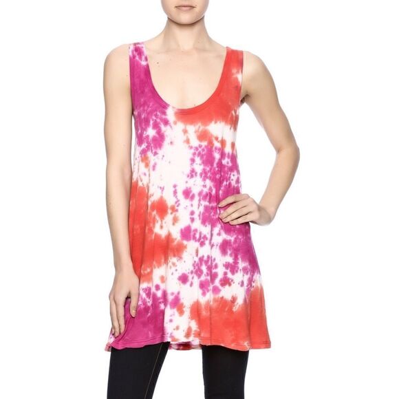 Show Me Your MuMu Tie Dye Tank Johnny Top XS Pink Purple - Picture 1 of 7